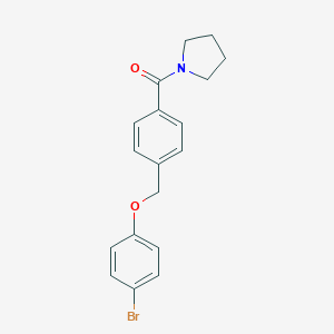 molecular formula C18H18BrNO2 B337596 1-{4-[(4-Bromophenoxy)methyl]benzoyl}pyrrolidine 