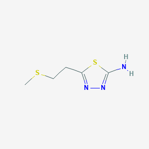 molecular formula C5H9N3S2 B3375994 1,3,4-Thiadiazol-2-amine, 5-[2-(methylthio)ethyl]- CAS No. 116481-28-8