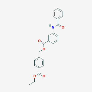 molecular formula C24H21NO5 B337601 4-(Ethoxycarbonyl)benzyl 3-(benzoylamino)benzoate 