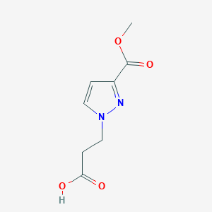molecular formula C8H10N2O4 B3376036 3-[3-(methoxycarbonyl)-1H-pyrazol-1-yl]propanoic acid CAS No. 1170227-90-3
