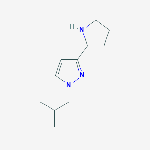 molecular formula C11H19N3 B3376046 1-(2-Methylpropyl)-3-pyrrolidin-2-ylpyrazole CAS No. 1170410-77-1