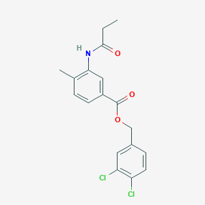 molecular formula C18H17Cl2NO3 B337608 3,4-Dichlorobenzyl 4-methyl-3-(propionylamino)benzoate 