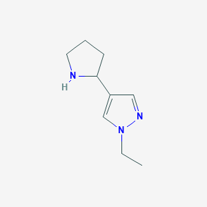 molecular formula C9H15N3 B3376082 1-ethyl-4-(pyrrolidin-2-yl)-1H-pyrazole CAS No. 1171607-85-4