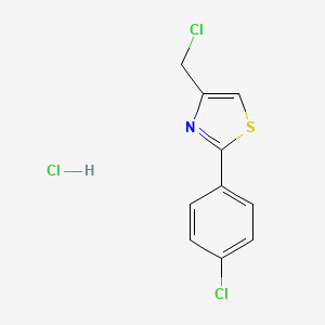 molecular formula C10H8Cl3NS B3376084 4-(Chloromethyl)-2-(4-chlorophenyl)-1,3-thiazole hydrochloride CAS No. 1171737-01-1