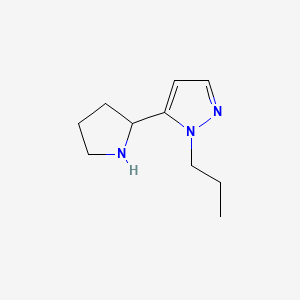 molecular formula C10H17N3 B3376121 1-propyl-5-(pyrrolidin-2-yl)-1H-pyrazole CAS No. 1172072-31-9
