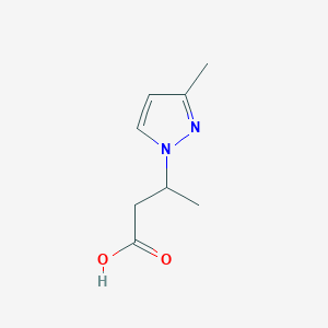 molecular formula C8H12N2O2 B3376131 3-(3-methyl-1H-pyrazol-1-yl)butanoic acid CAS No. 1172234-67-1