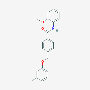 molecular formula C22H21NO3 B337614 N-(2-methoxyphenyl)-4-[(3-methylphenoxy)methyl]benzamide 