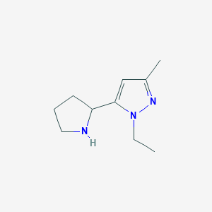 molecular formula C10H17N3 B3376166 1-ethyl-3-methyl-5-(pyrrolidin-2-yl)-1H-pyrazole CAS No. 1172976-59-8