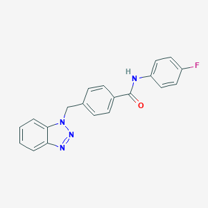 molecular formula C20H15FN4O B337618 4-(1H-1,2,3-benzotriazol-1-ylmethyl)-N-(4-fluorophenyl)benzamide 