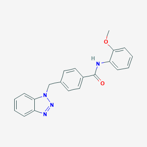 molecular formula C21H18N4O2 B337619 4-(1H-1,2,3-benzotriazol-1-ylmethyl)-N-(2-methoxyphenyl)benzamide 