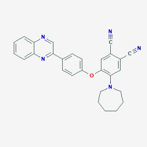 molecular formula C28H23N5O B337620 4-(1-Azepanyl)-5-[4-(2-quinoxalinyl)phenoxy]phthalonitrile 