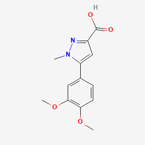 molecular formula C13H14N2O4 B3376215 5-(3,4-dimethoxyphenyl)-1-methyl-1H-pyrazole-3-carboxylic acid CAS No. 1175962-10-3