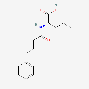 molecular formula C16H23NO3 B3376224 L-Leucine, N-(1-oxo-4-phenylbutyl)- CAS No. 117611-45-7