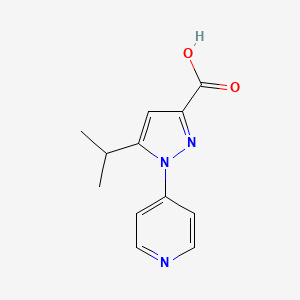 molecular formula C12H13N3O2 B3376239 5-(propan-2-yl)-1-(pyridin-4-yl)-1H-pyrazole-3-carboxylic acid CAS No. 1177272-21-7