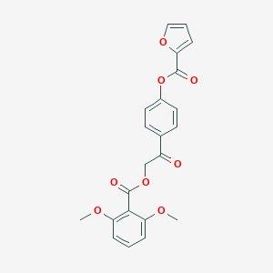 molecular formula C22H18O8 B337625 4-{2-[(2,6-Dimethoxybenzoyl)oxy]acetyl}phenyl 2-furoate 