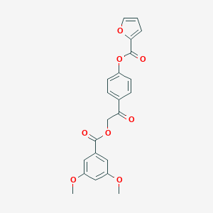 molecular formula C22H18O8 B337626 4-{2-[(3,5-Dimethoxybenzoyl)oxy]acetyl}phenyl 2-furoate 