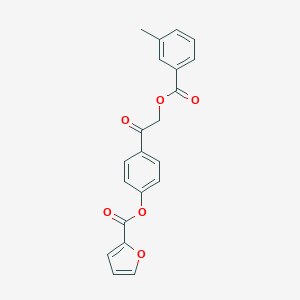 molecular formula C21H16O6 B337627 4-{2-[(3-Methylbenzoyl)oxy]acetyl}phenyl 2-furoate 