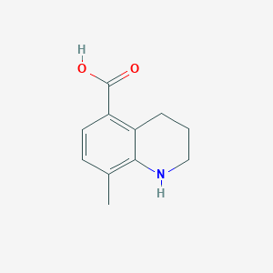 molecular formula C11H13NO2 B3376285 8-Methyl-1,2,3,4-tetrahydroquinoline-5-carboxylic acid CAS No. 118128-77-1