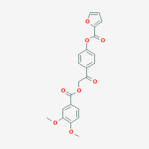 molecular formula C22H18O8 B337629 4-{2-[(3,4-Dimethoxybenzoyl)oxy]acetyl}phenyl 2-furoate 
