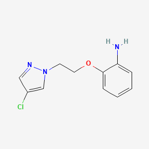 molecular formula C11H12ClN3O B3376302 2-[2-(4-chloro-1H-pyrazol-1-yl)ethoxy]aniline CAS No. 1182977-83-8