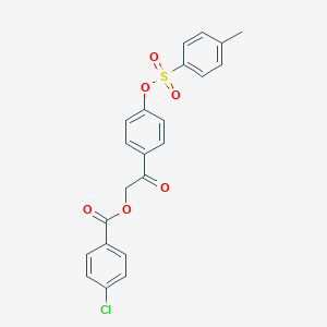 molecular formula C22H17ClO6S B337632 2-(4-{[(4-Methylphenyl)sulfonyl]oxy}phenyl)-2-oxoethyl 4-chlorobenzoate 