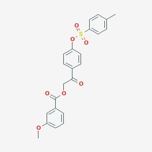 molecular formula C23H20O7S B337633 2-(4-{[(4-Methylphenyl)sulfonyl]oxy}phenyl)-2-oxoethyl 3-methoxybenzoate 