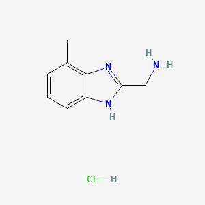 molecular formula C9H12ClN3 B3376330 (4-methyl-1H-benzimidazol-2-yl)methylamine hydrochloride CAS No. 1185059-68-0