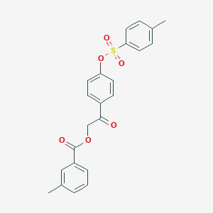 molecular formula C23H20O6S B337634 2-(4-{[(4-Methylphenyl)sulfonyl]oxy}phenyl)-2-oxoethyl 3-methylbenzoate 