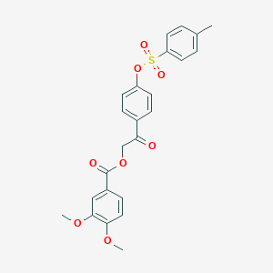 molecular formula C24H22O8S B337635 2-(4-{[(4-Methylphenyl)sulfonyl]oxy}phenyl)-2-oxoethyl 3,4-dimethoxybenzoate 