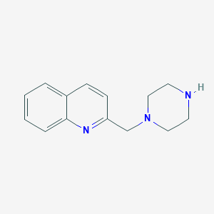 molecular formula C14H17N3 B3376350 2-(Piperazin-1-ylmethyl)quinoline CAS No. 118630-28-7