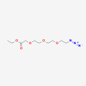 molecular formula C10H19N3O5 B3376376 Acetic acid, [2-[2-(2-azidoethoxy)ethoxy]ethoxy]-, ethyl ester CAS No. 118988-06-0