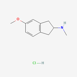 molecular formula C11H16ClNO B3376388 5-Methoxy-N-methyl-2,3-dihydro-1H-inden-2-amine hydrochloride CAS No. 1190890-45-9