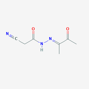 molecular formula C7H9N3O2 B3376402 2-cyano-N'-(3-oxobutan-2-ylidene)acetohydrazide CAS No. 119248-33-8