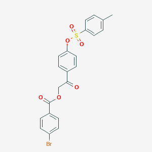 molecular formula C22H17BrO6S B337643 2-(4-{[(4-Methylphenyl)sulfonyl]oxy}phenyl)-2-oxoethyl 4-bromobenzoate 