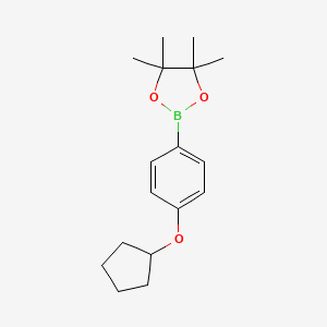 molecular formula C17H25BO3 B3376431 2-(4-(Cyclopentyloxy)phenyl)-4,4,5,5-tetramethyl-1,3,2-dioxaborolane CAS No. 1196396-29-8