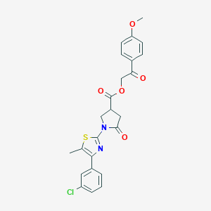 molecular formula C24H21ClN2O5S B337644 2-(4-Methoxyphenyl)-2-oxoethyl 1-[4-(3-chlorophenyl)-5-methyl-1,3-thiazol-2-yl]-5-oxo-3-pyrrolidinecarboxylate 
