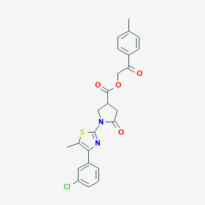 molecular formula C24H21ClN2O4S B337645 2-(4-Methylphenyl)-2-oxoethyl 1-[4-(3-chlorophenyl)-5-methyl-1,3-thiazol-2-yl]-5-oxo-3-pyrrolidinecarboxylate 