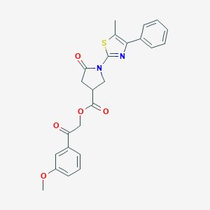 molecular formula C24H22N2O5S B337646 2-(3-Methoxyphenyl)-2-oxoethyl 1-(5-methyl-4-phenyl-1,3-thiazol-2-yl)-5-oxo-3-pyrrolidinecarboxylate 
