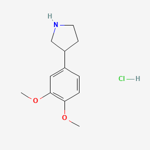 molecular formula C12H18ClNO2 B3376472 3-(3,4-Dimethoxyphenyl)pyrrolidine hydrochloride CAS No. 1203681-58-6