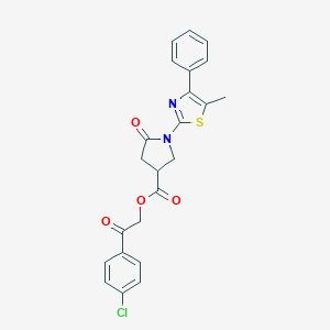 molecular formula C23H19ClN2O4S B337648 2-(4-Chlorophenyl)-2-oxoethyl 1-(5-methyl-4-phenyl-1,3-thiazol-2-yl)-5-oxo-3-pyrrolidinecarboxylate 