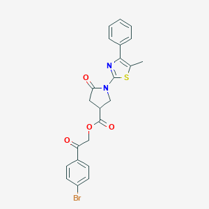 molecular formula C23H19BrN2O4S B337649 2-(4-Bromophenyl)-2-oxoethyl 1-(5-methyl-4-phenyl-1,3-thiazol-2-yl)-5-oxo-3-pyrrolidinecarboxylate 