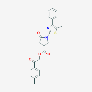 molecular formula C24H22N2O4S B337650 2-(4-Methylphenyl)-2-oxoethyl 1-(5-methyl-4-phenyl-1,3-thiazol-2-yl)-5-oxo-3-pyrrolidinecarboxylate 