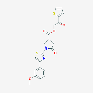 molecular formula C21H18N2O5S2 B337651 2-Oxo-2-(2-thienyl)ethyl 1-[4-(3-methoxyphenyl)-1,3-thiazol-2-yl]-5-oxo-3-pyrrolidinecarboxylate 