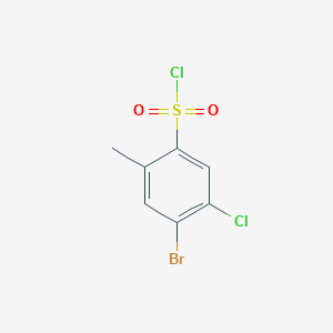 molecular formula C7H5BrCl2O2S B3376511 4-Bromo-5-chloro-2-methylbenzenesulfonyl chloride CAS No. 1208076-84-9