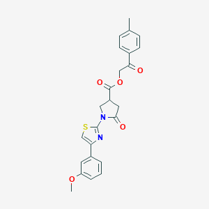 molecular formula C24H22N2O5S B337652 2-(4-Methylphenyl)-2-oxoethyl 1-[4-(3-methoxyphenyl)-1,3-thiazol-2-yl]-5-oxo-3-pyrrolidinecarboxylate 