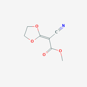 molecular formula C7H7NO4 B3376523 Methyl 2-cyano-2-(1,3-dioxolan-2-ylidene)acetate CAS No. 121020-69-7