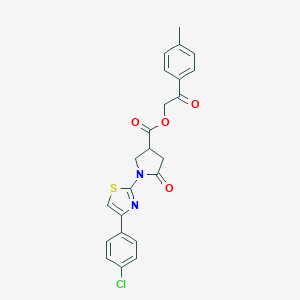 molecular formula C23H19ClN2O4S B337654 2-(4-Methylphenyl)-2-oxoethyl 1-[4-(4-chlorophenyl)-1,3-thiazol-2-yl]-5-oxo-3-pyrrolidinecarboxylate 