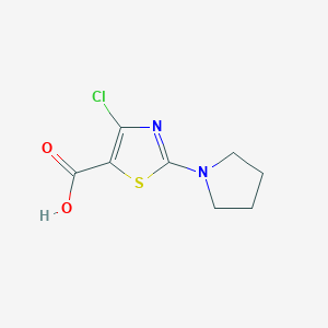 molecular formula C8H9ClN2O2S B3376541 4-Chloro-2-(pyrrolidin-1-yl)-1,3-thiazole-5-carboxylic acid CAS No. 1211296-57-9