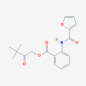 molecular formula C18H19NO5 B337656 3,3-Dimethyl-2-oxobutyl 2-(2-furoylamino)benzoate 