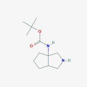 molecular formula C12H22N2O2 B3376574 tert-butyl N-{octahydrocyclopenta[c]pyrrol-3a-yl}carbamate CAS No. 1211595-89-9